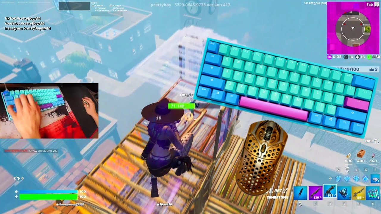 Ducky Mecha Frozen Llama ASMR Chill🤩 Satisfying Gameplay Keyboard Fortnite 390 FPS Smooth 4K