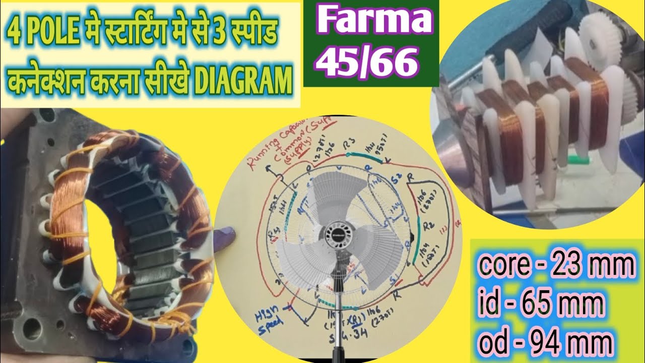 24 slot farata pedestal fan winding data!कॉइल साइज से लेकर डायग्राम तक सीखे 💯!kvl technical 