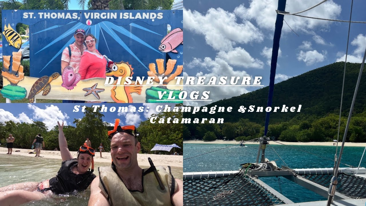 Disney Treasure Cruise Vlog | St. Thomas Champagne Catamaran Sail & Snorkel Review