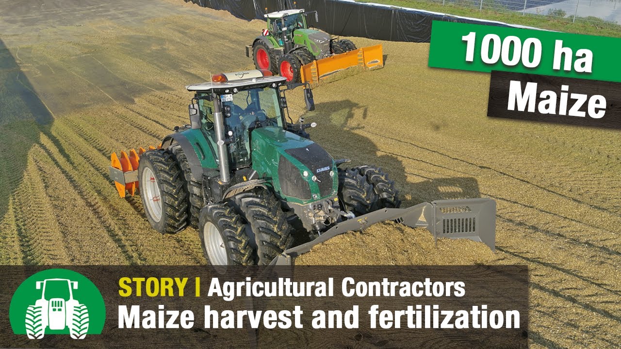 Bollmer Agricultural Contractors: Fertilisation and Maize Harvest | Claas Xerion, Krone BiG X (Pt 2)