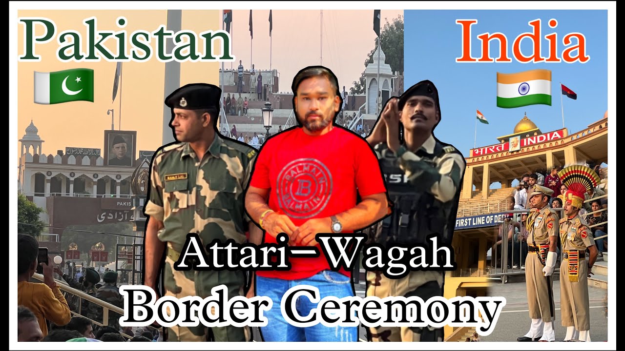 Attari-Wagah Border Ceremony 🇮🇳🇵🇰 & sadda pind #prathameshchavan #india #pakistan #BSF #amritsar