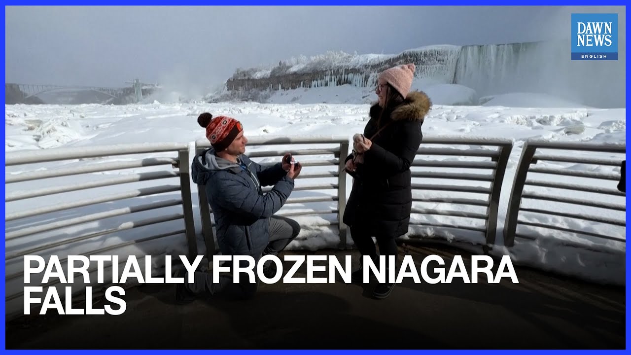 Partially Frozen Niagara Falls Draws Tourists Amidst Winter Charm | Weather | Canada News