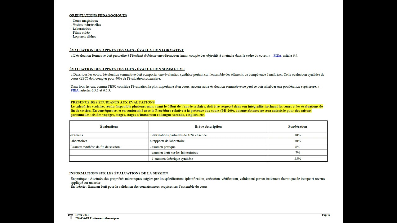 traitements thermiques semaine #1 partie 1