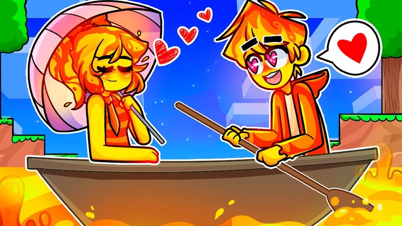 CHICO DE FUEGO Y CHICA DE FUEGO TIENEN UNA CITA EN MINECRAFT 🔥💖 AMOR PROHIBIDO EN MINECRAFT