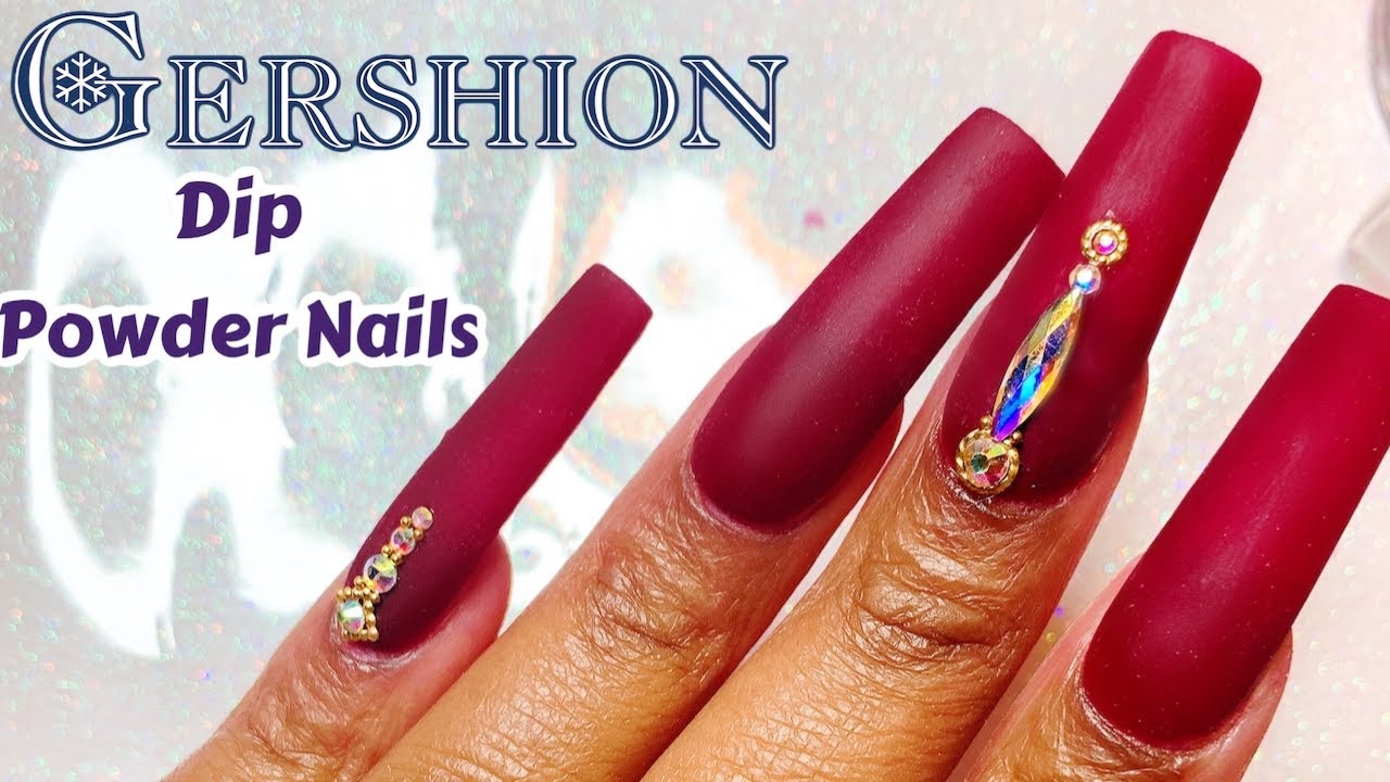 Dip Powder Nails On Full Cover Tips! Gershion Dip Powder Kit ( Beginner Friendly Nail Tutorial)