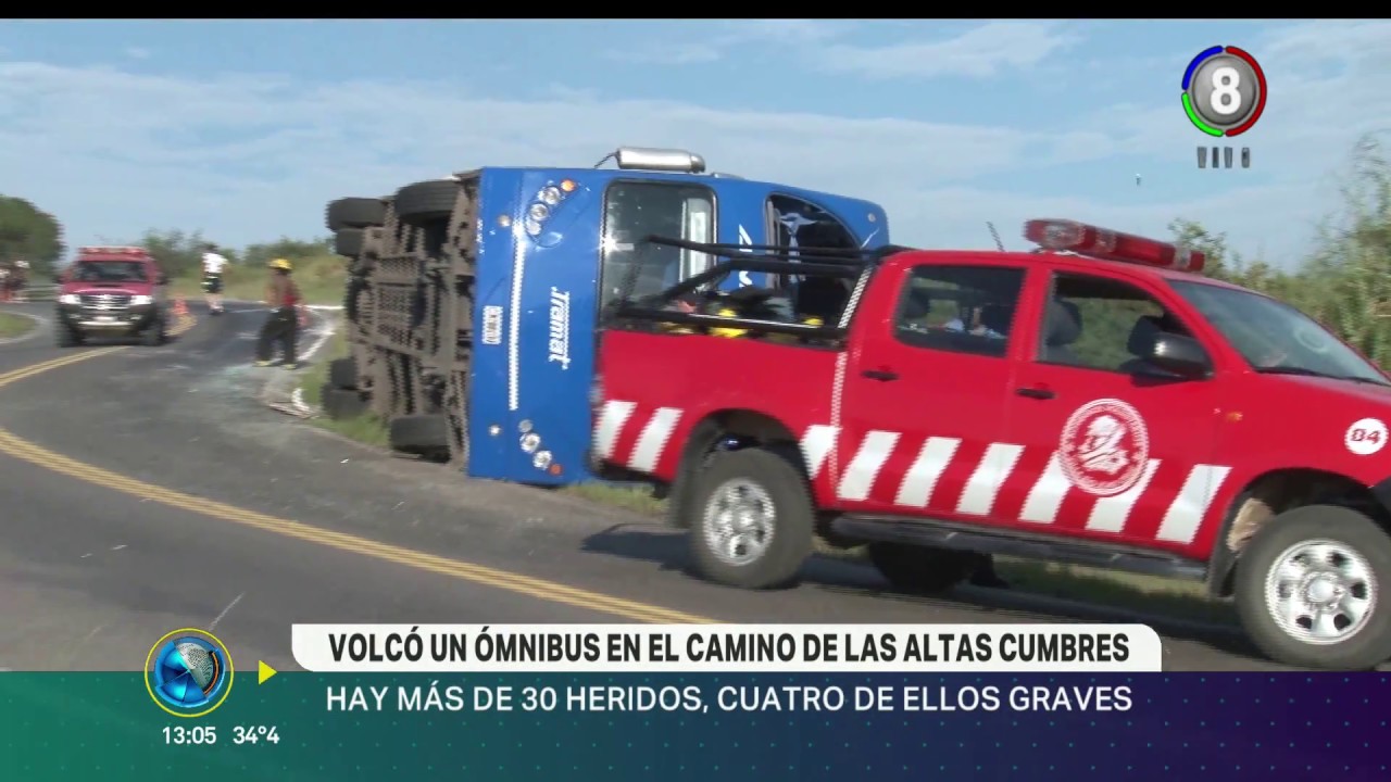 Un colectivo de Andesmar volcó en las Altas Cumbres
