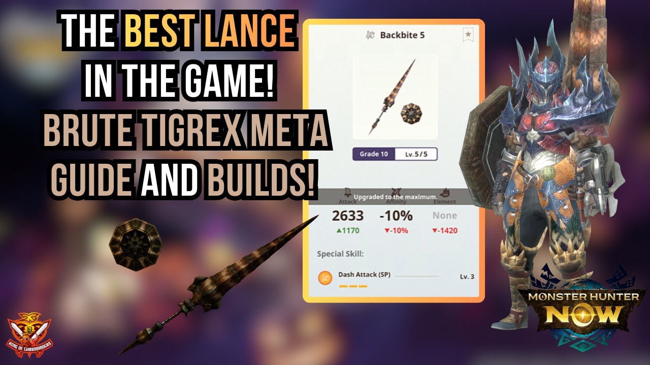 The BEST LANCE IN THE GAME! BRUTE TIGREX LANCE GUIDE AND META BUILDS! Monster Hunter Now