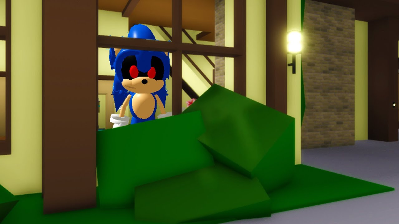 I think SONIC.EXE broke into my Roblox BrookHaven 🏡RP house..