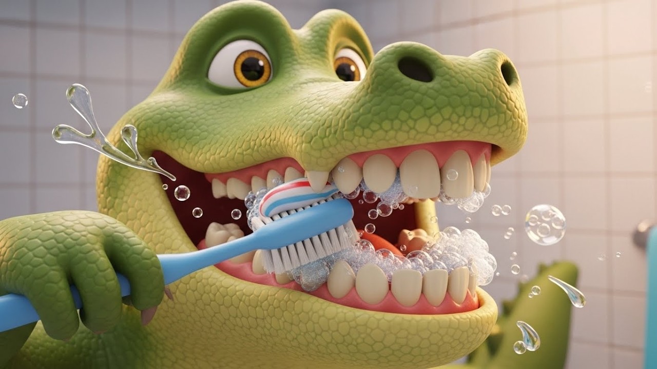 Забавный крокодил чистит зубы 🐊🪥✨ | Мультфильм для детей и полезные привычки