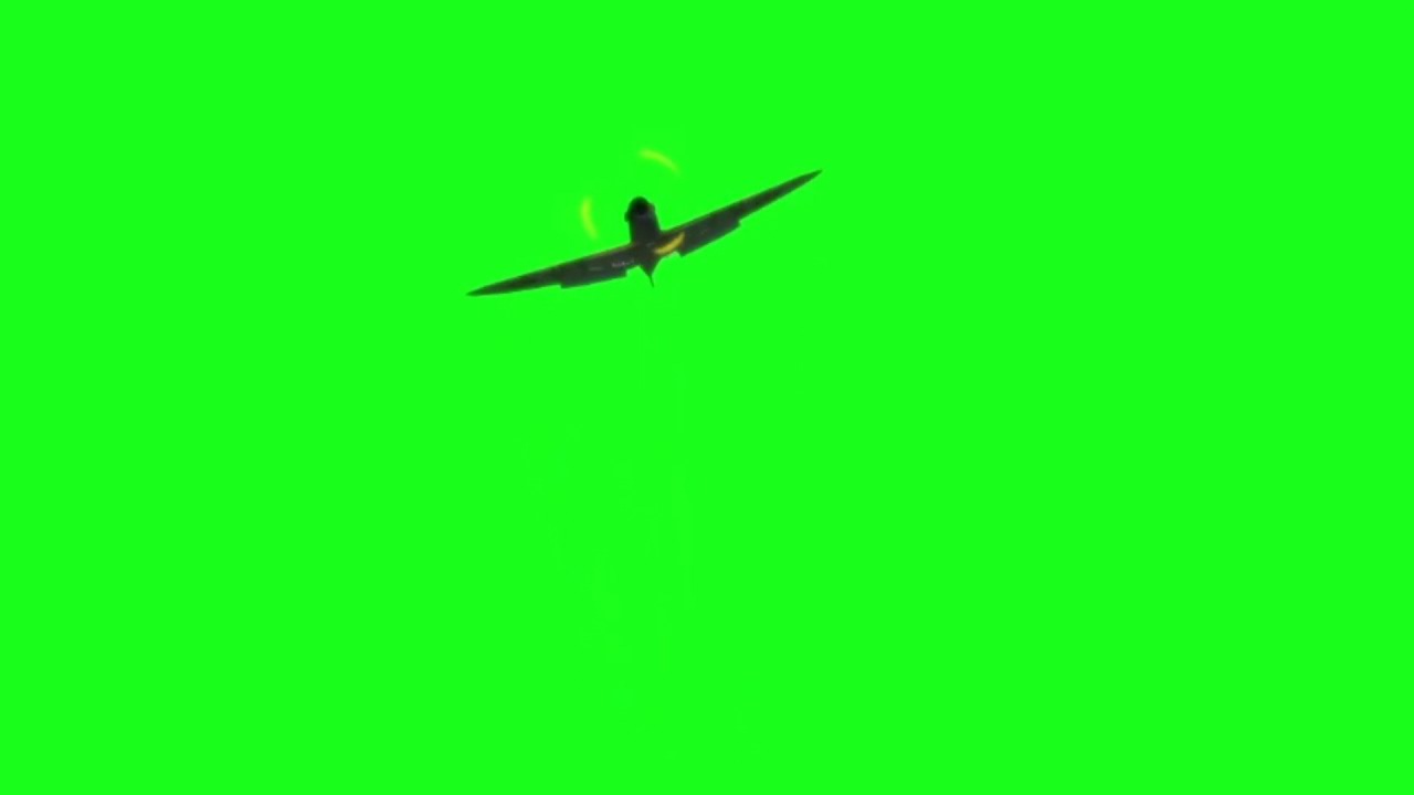 Plane Spitfire Mk IA move green screen