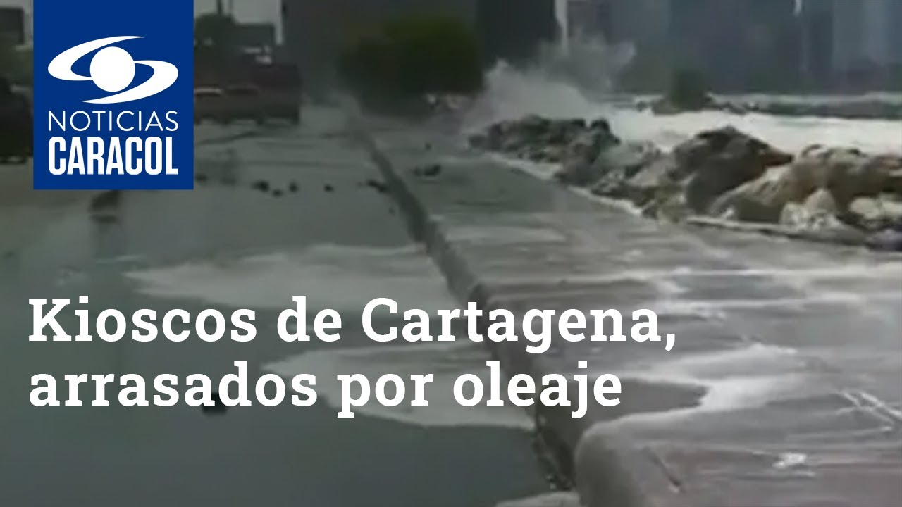Kioscos de comerciantes nativos en Cartagena, arrasados por oleaje provocado por Iota