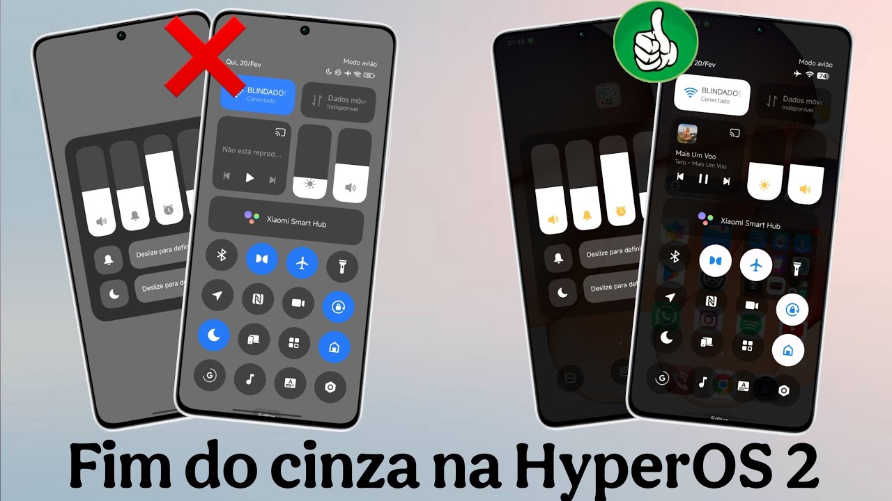 Finalmente 😍 - Acabou! Fim do Cinza Na Central de Controle da HyperOS 2 Sem Root