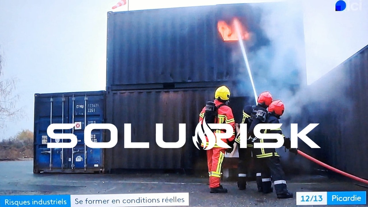 Reportage Plateau technique Solurisk FR3 Picardie Feu réel