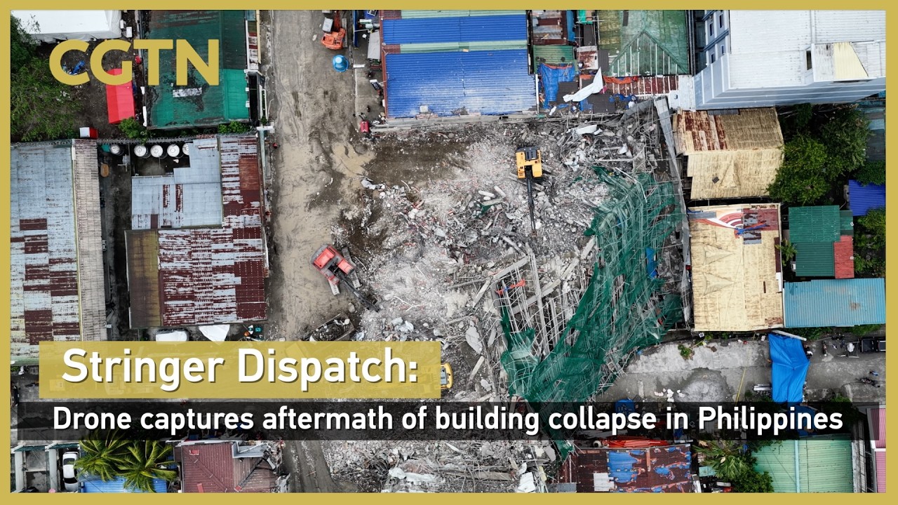 Stringer Dispatch: Drone captures aftermath of building collapse in Philippines