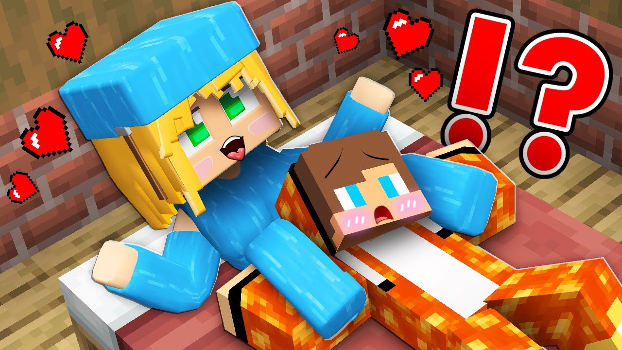 LAVA JJ fell into WATER GIRL'S LOVE TRAP in Minecraft - Maizen