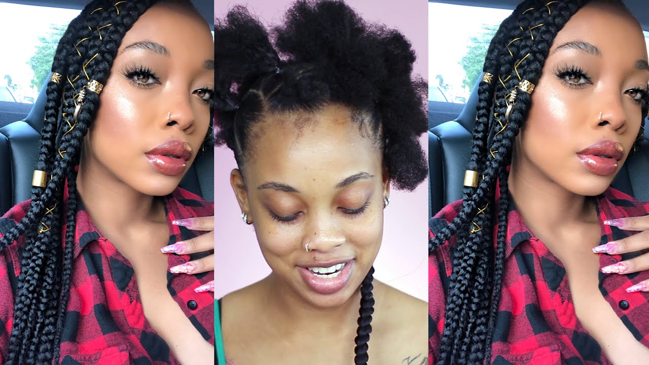 I DID MY OWN JUMBO BOX BRAIDS -How to box braid for beginners