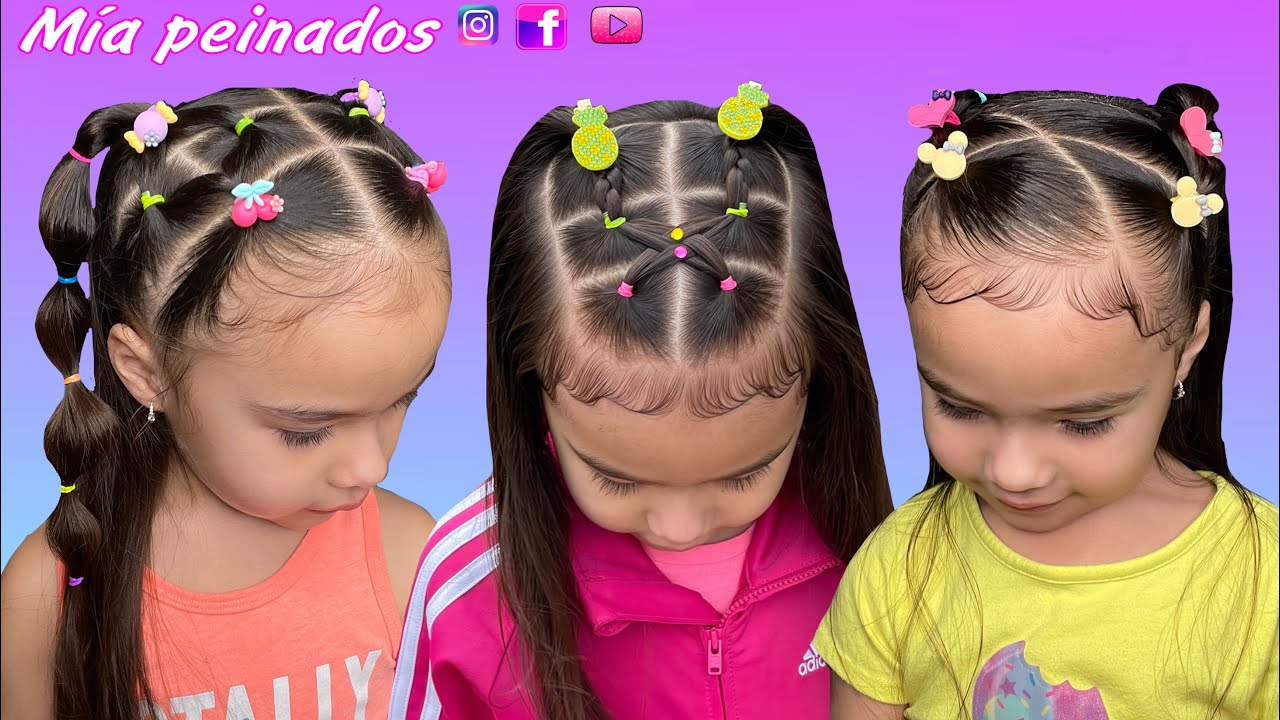 3 IDEAS DE PEINADOS PARA BEBÉS Y NIÑAS CON PELO LARGO Y CORTO 🌸💕PEINADOS FÁCILES 🦄