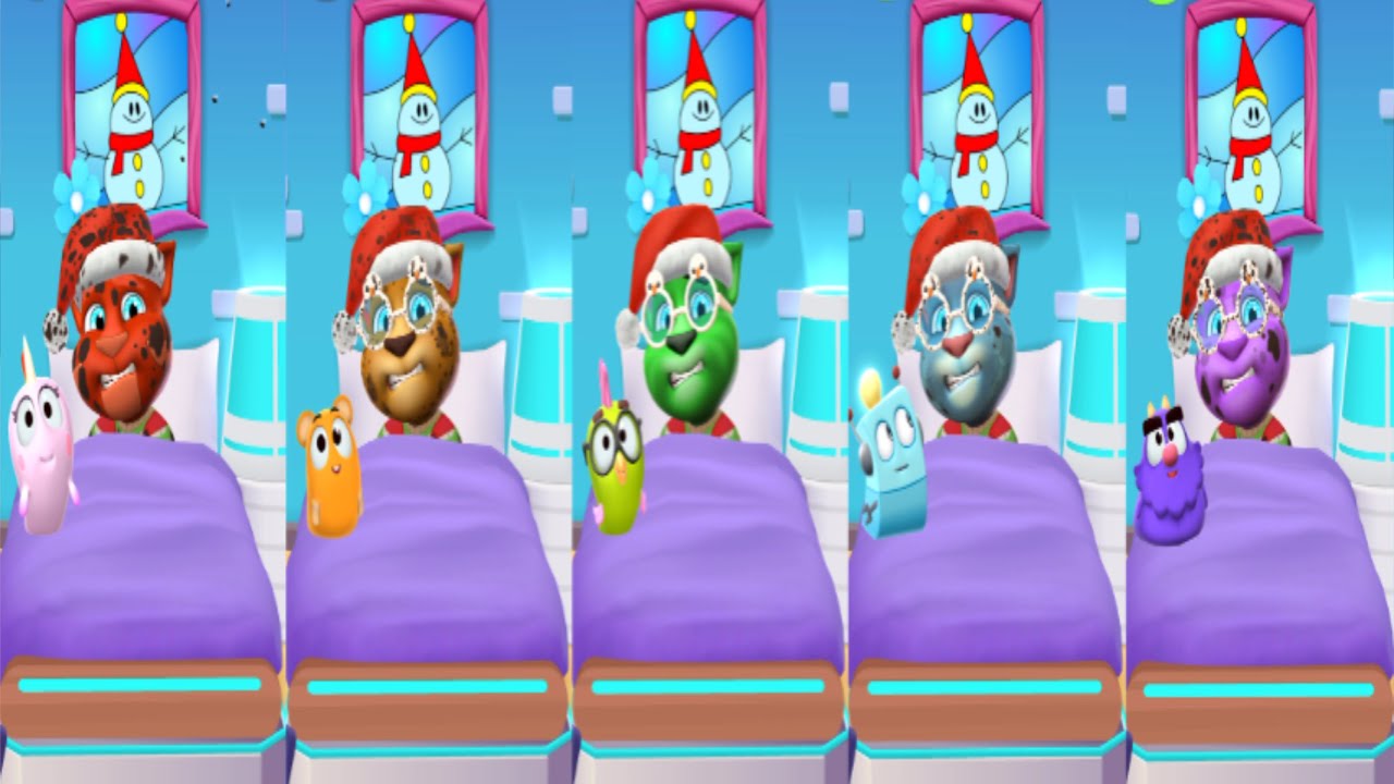 Rainbow Christmas 🎄 Red Vs Yellow Vs Green Vs Blue Vs Purple | My Talking Tom 2 Vs My Talking Tom 2