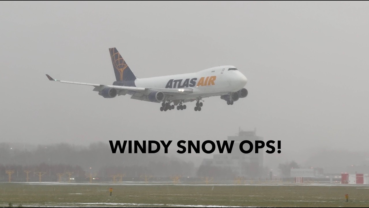 Windy Snow Landings at Schiphol! | De-icing Ops Sneak Peek