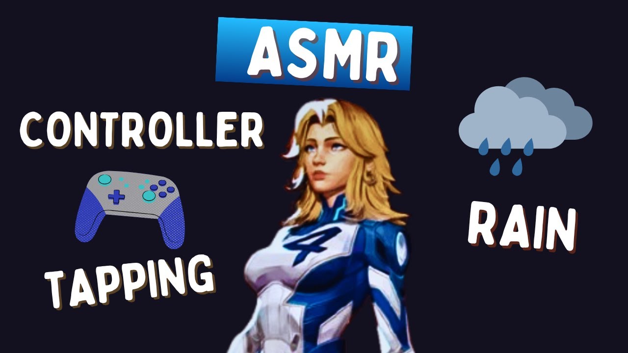 SLEEP WITH INVISIBLE WOMAN  💙 Marvel Rivals ASMR 🌧️ Clicky Controller Sounds, Gentle Rain