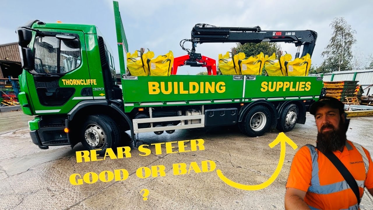 INCREDIBLE-REAR STEER-HGV DRIVER-CRANE OPERATOR-BUILDING SUPPLIES-VOLVO-HIAB-LARGE GOODS-DELIVERY