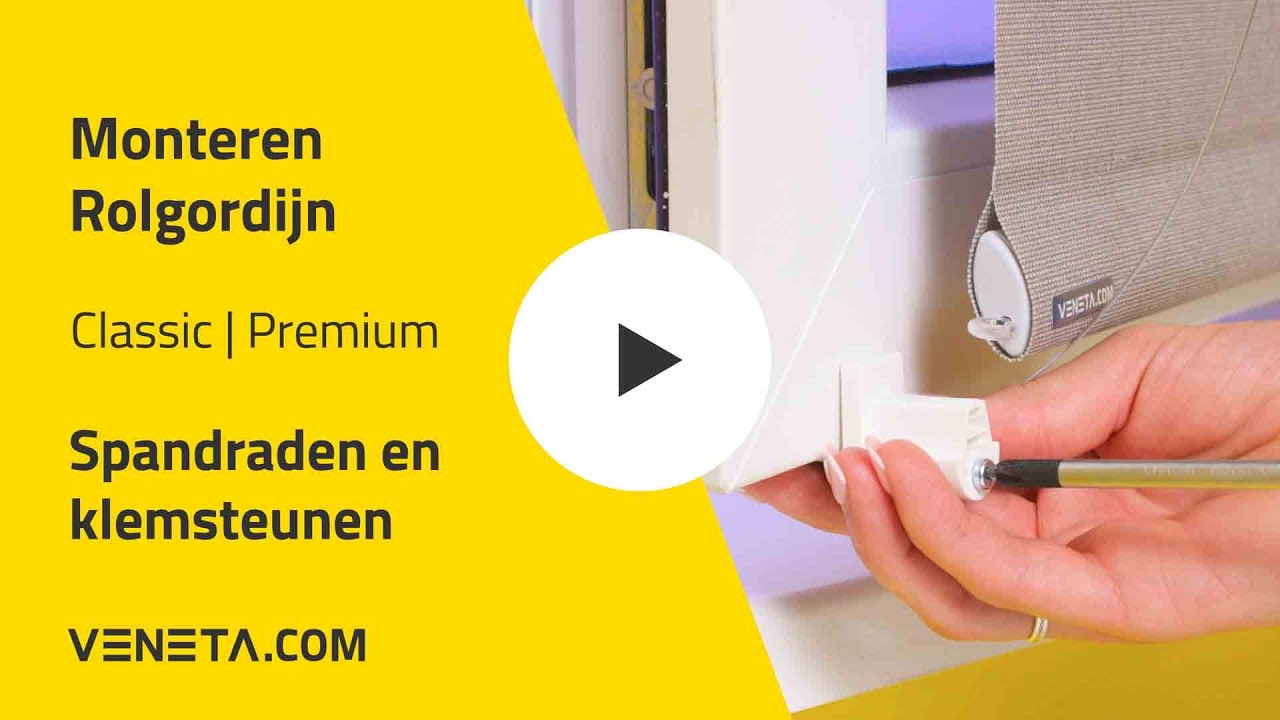 Monteren Rolgordijn met Spandraden en Klemsteunen Classic | Premium