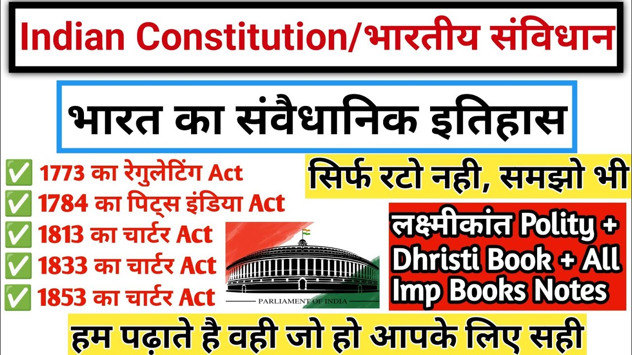 भारत का संवैधानिक इतिहास | History of Constitution in hindi | Indian Polity | Gk tracker