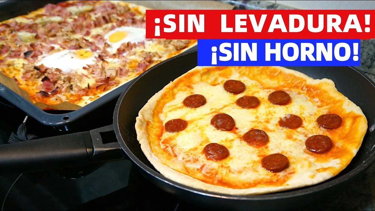 Pizza con masa casera SIN LEVADURA y sin reposo (con y sin horno)