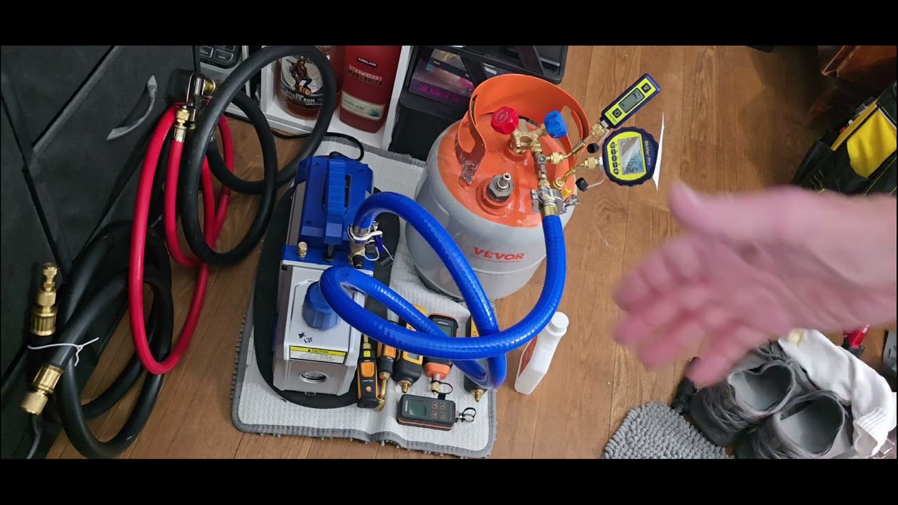 BluVac, Pro and Micro, TruBlu Hose, Vivohome 1.5 HP-14.4 CFM, Vevor 30lb recovery tank, Hongsen vcrt