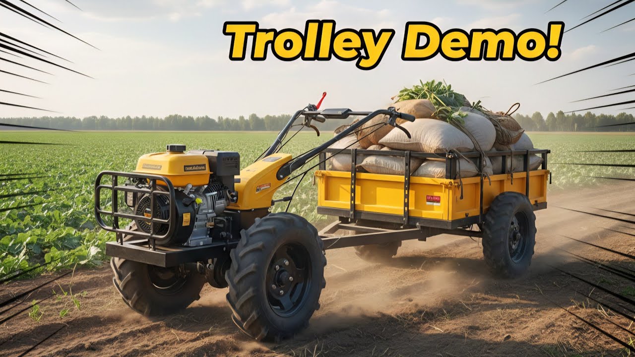 Power Weeder Trolley | Best Attachment for Easy Farm Transport | Agriculture Machinery Demo