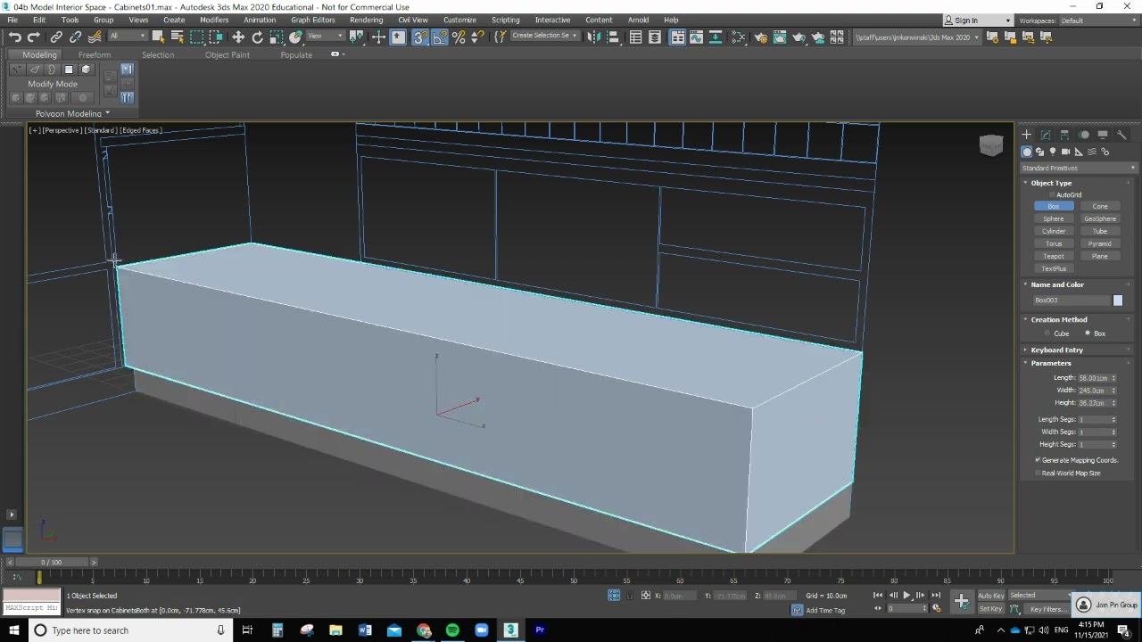 8.2b Model an interior scene in 3ds max   Create Cabinets with Box Primitives