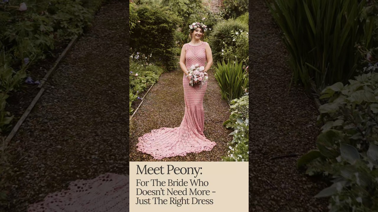 This Crochet Train Was Meant To Be Seen | Peony Dusky Pink Wedding Dress