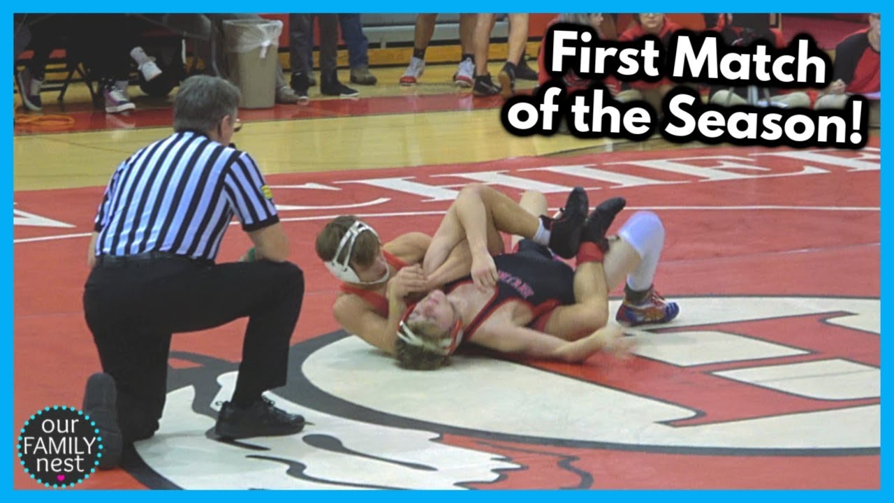 Intense First Match of his Wrestling Season!