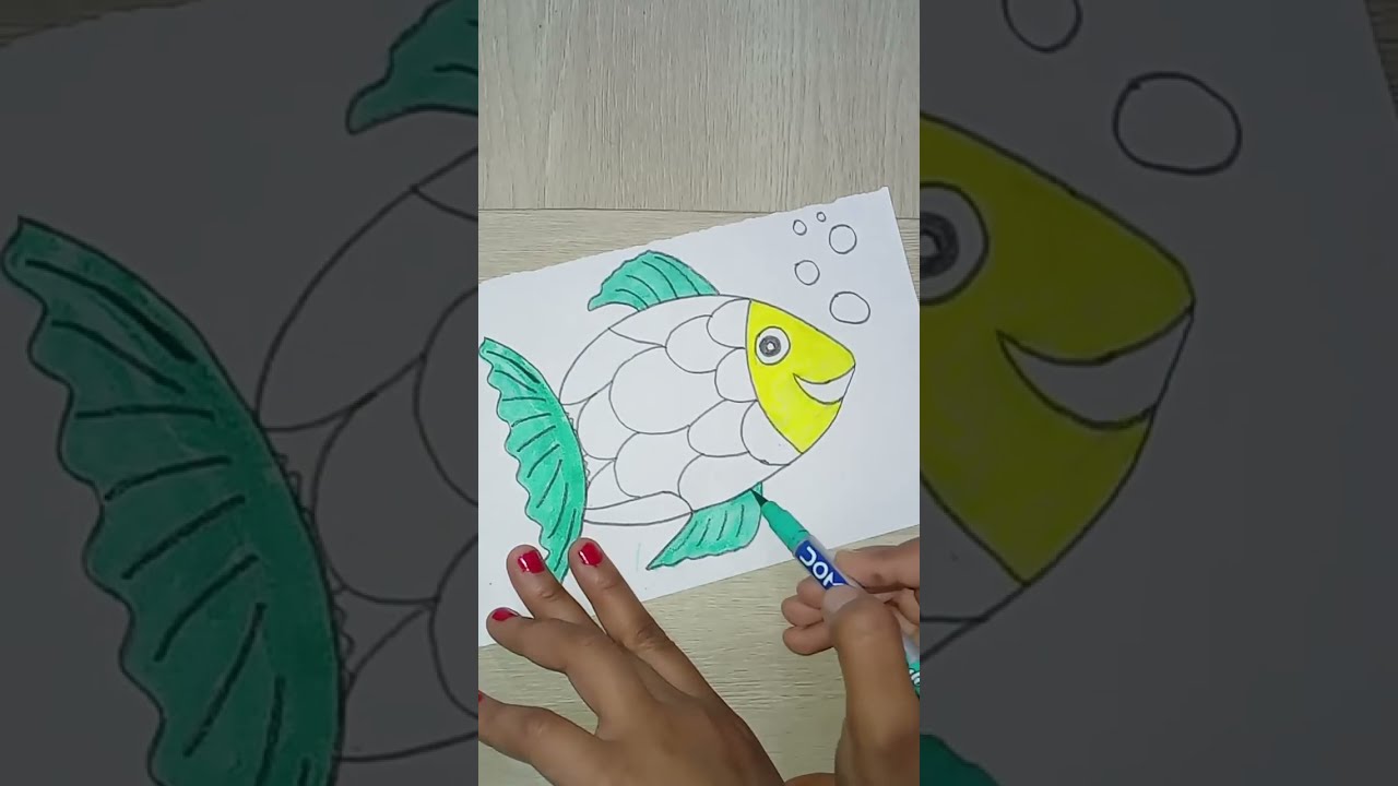 Draw a fish with Colours #live #drawing #livestream #art 