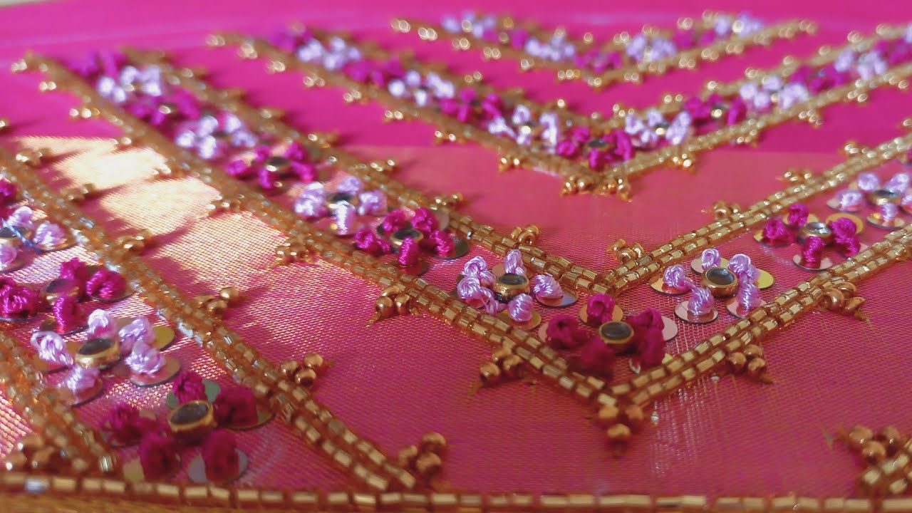 latest aari work sleeve design 6 | aari work making video @VasthraaAariworkandMaterials