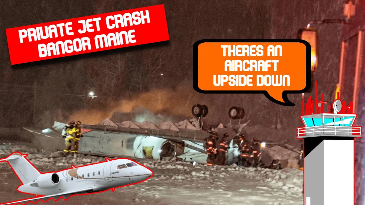 Private Jet UPSIDE DOWN After Crash | ATC Audio from Crash Bangor Maine #atc