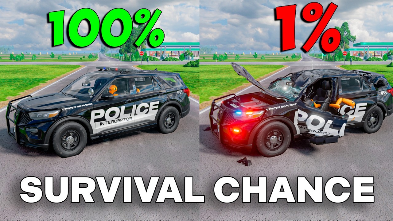 Realistic Extreme Survival Chance Crashes (With Speedometer) | BeamNG.drive #21