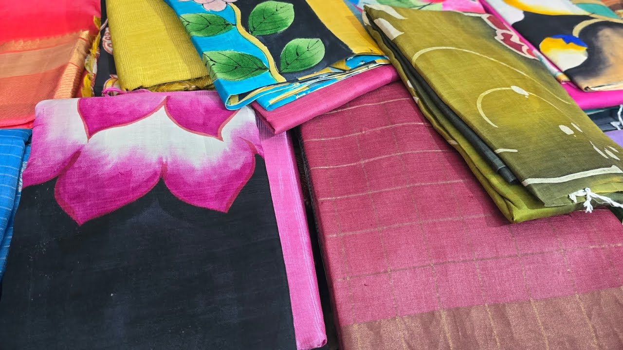 pure Silk Hand Painted sarees#Tussar sarees#Chanderi Sarees,73375 13324