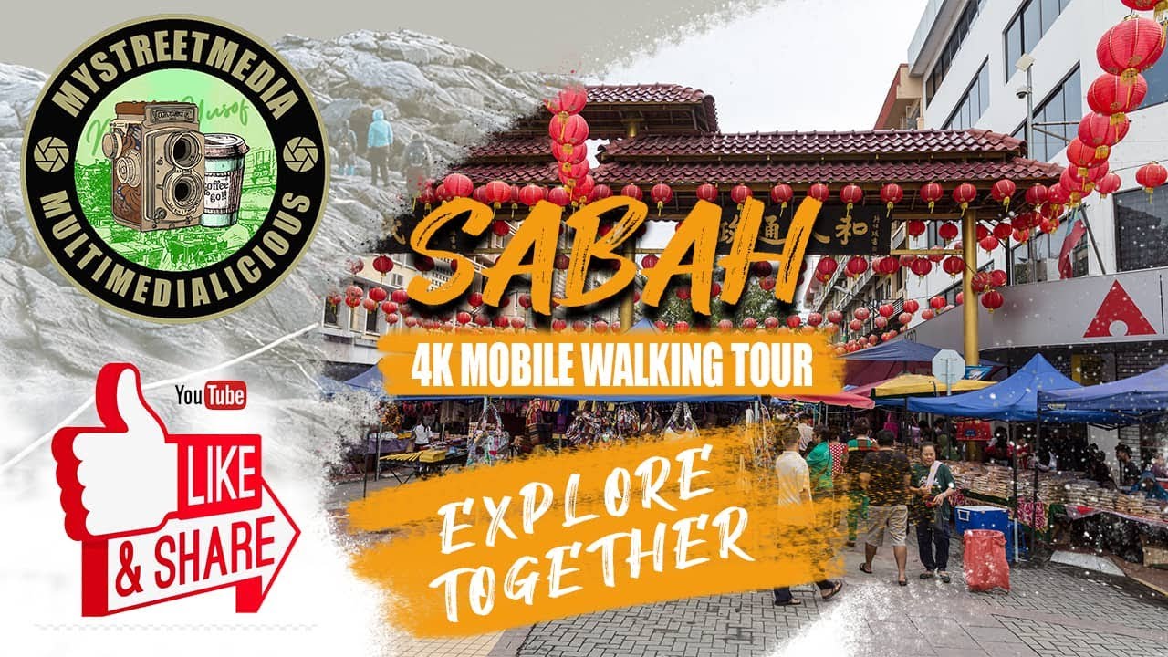 4K Mobile Gaya Street Sunday Market Walking Tour | KOTA KINABALU | SABAH | MALAYSIA