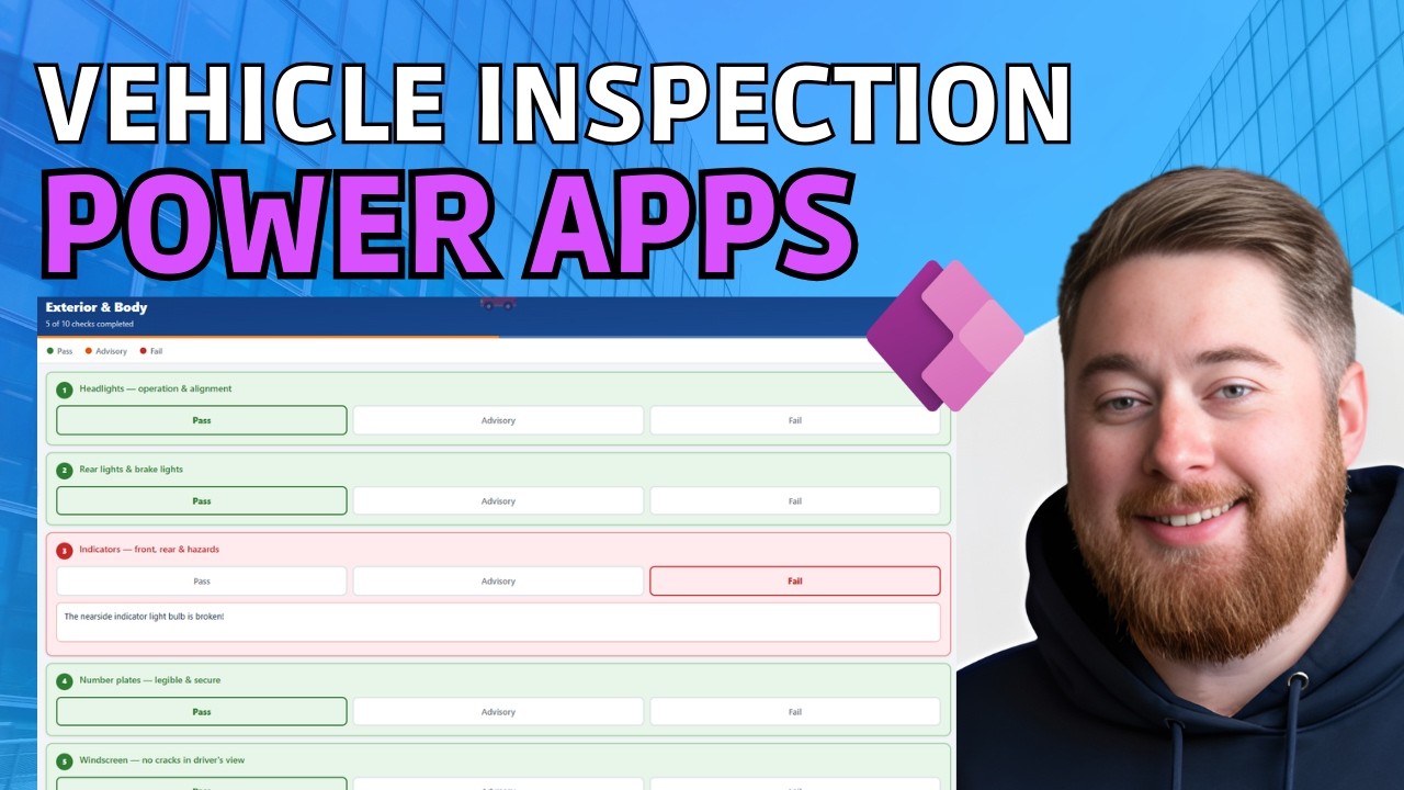 Моделирование осмотра транспортного средства в Power Apps | Полный обзор системы