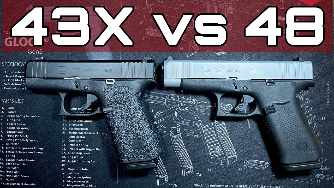 Сравнение Glock 43X и Glock 48