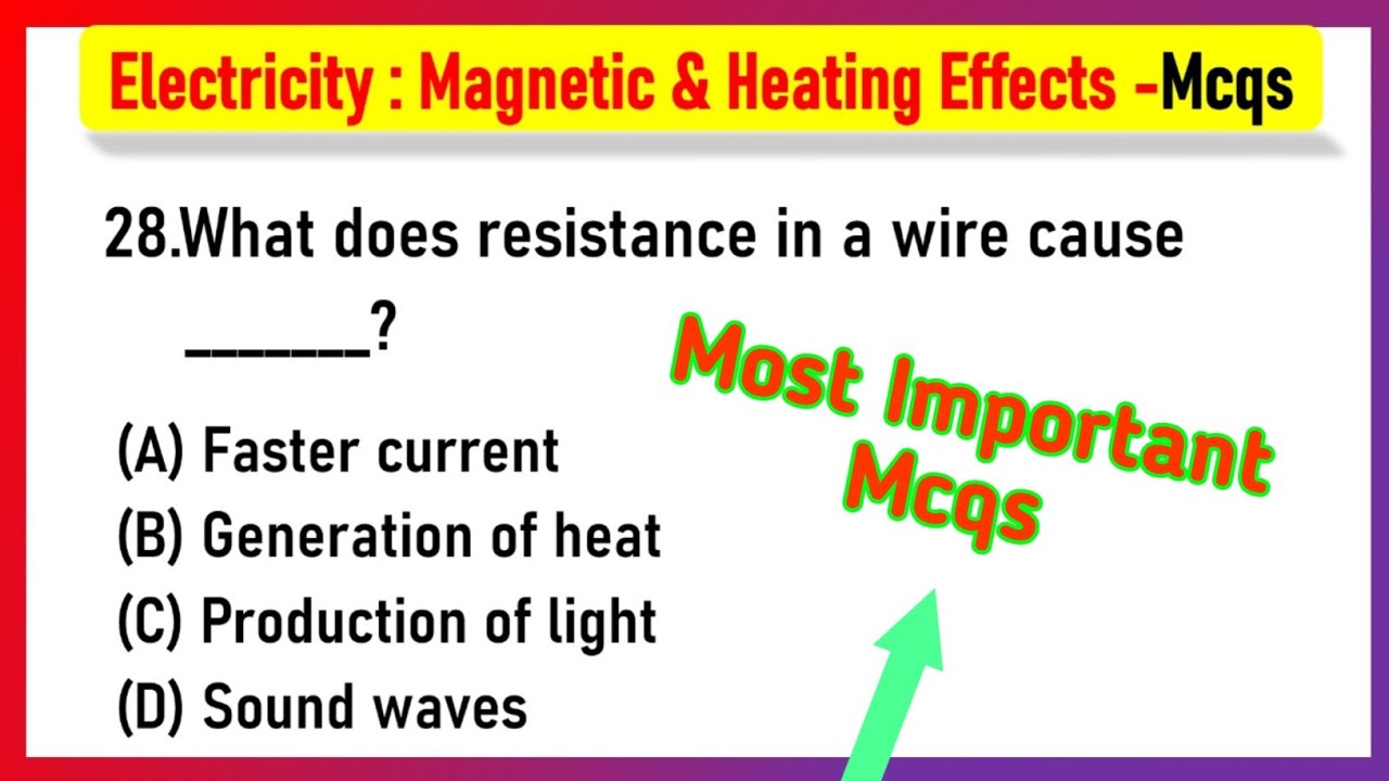 Electricity: Magnetic and Heating Effects mcq class 8 | Electricity: Magnetic and Heating Effects