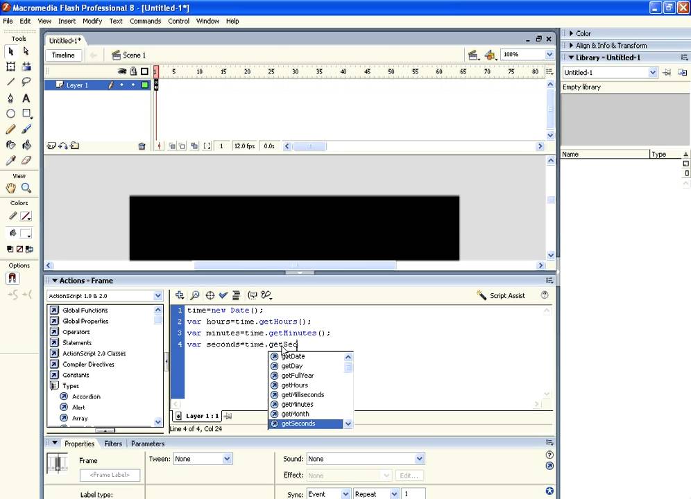 how to create a digital clock in flash