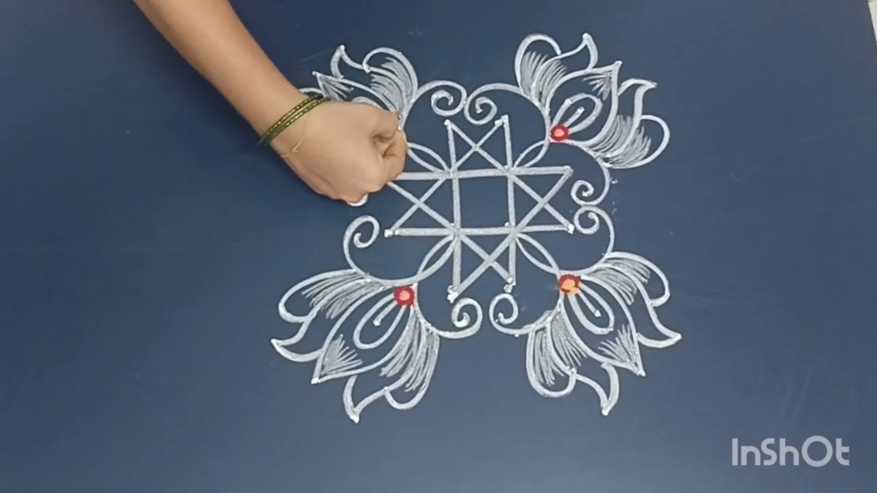 6×6 Simple chukkala muggulu #easy muggulu #kolam muggulu 