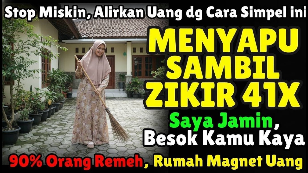 MENGAPA MASIH MISKIN⁉️Karena Remeh! Baca Zikir 41x Saat Menyapu Rumah, Pasti Hidupmu Akan Makmur