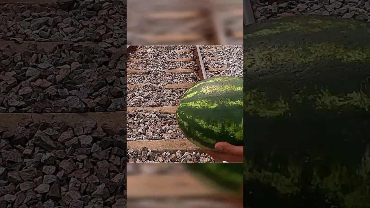 🚆 Train Crushes Watermelon 🍉 | Massive Juice Explosion Experiment | Satisfying Slow Motion