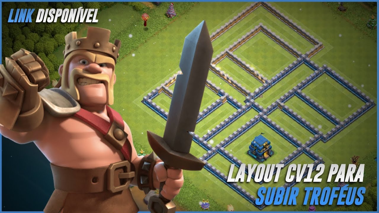 O MELHOR LAYOUT CV12 PARA SUBIR TROF&Eacute;US - Clash Of Clans 2024