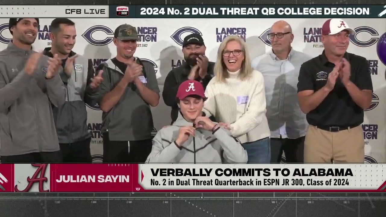 2024 No. 2 Dual Threat QB Julian Sayin verbally commits to ALABAMA  | College Football Live