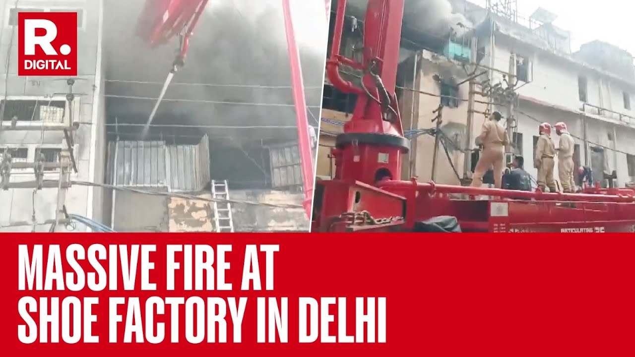 Massive Fire Breaks Out In Shoe Factory On Delhi's Lawrence Road, 19 Fire Tenders Rushed To The Spot