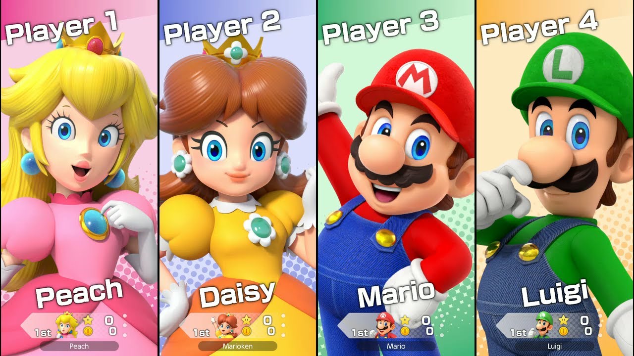 Super Mario Party Jamboree Mega Wiggler's Tree Party Daisy vs Mario , Peach & Luigi